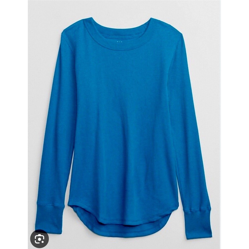 Gap Women's Waffle Knit Crewneck Long Sleeve Thermal Top Large